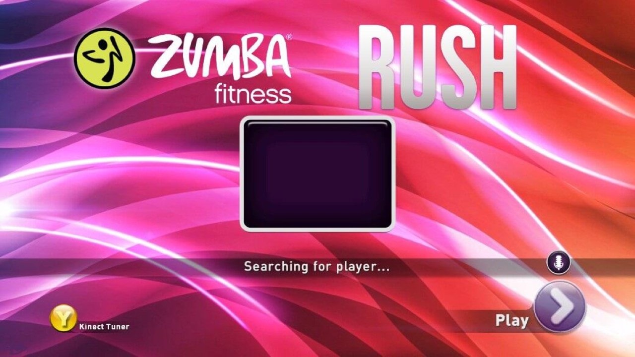 Zumba Fitness Rush title screen for Xbox 360